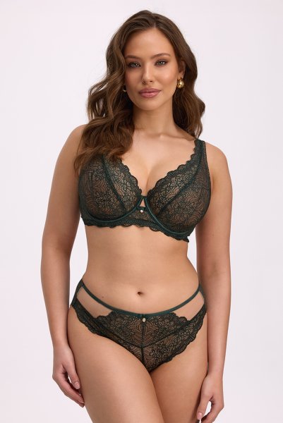 画像3: MARIBEL green B862 | ブラレット・パッドなし・ワイヤーブラ・一枚レース・大きいサイズ・グリーン | ewabien エヴァビアン【サイズ交換OK・メール便対象】 輸入下着・高級ランジェリー  (3)