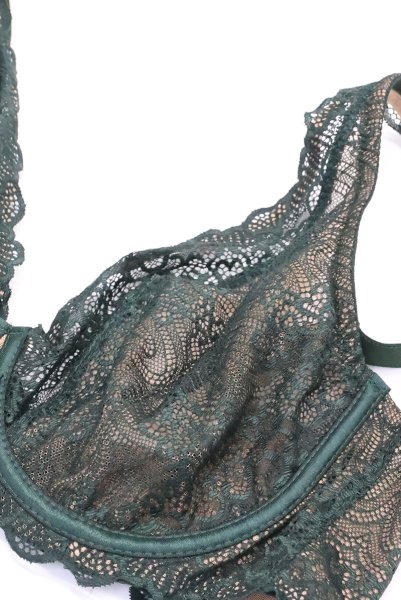画像9: MARIBEL green B862 | ブラレット・パッドなし・ワイヤーブラ・一枚レース・大きいサイズ・グリーン | ewabien エヴァビアン【サイズ交換OK・メール便対象】 輸入下着・高級ランジェリー  (9)
