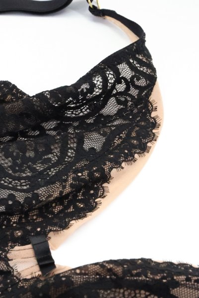 画像15: LAILA-black-B862 | ブラレット・パッドなし・ワイヤーブラ・一枚レース・大きいサイズ・ブラック | ewabien エヴァビアン【サイズ交換OK】 輸入下着・高級ランジェリー  (15)