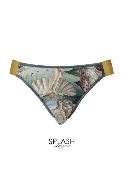 画像6: Venus-Set  | ブラレット＆ショーツセット・ノンパテッドブラ・替えストラップ付・グリーン・ビーナスプリント・シルク混 | LA MUSA ラミューザ (6)