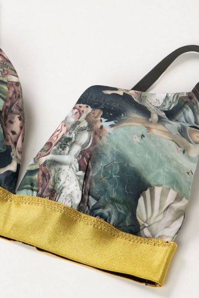 画像10: Venus-Set  | ブラレット＆ショーツセット・ノンパテッドブラ・替えストラップ付・グリーン・ビーナスプリント・シルク混 | LA MUSA ラミューザ (10)