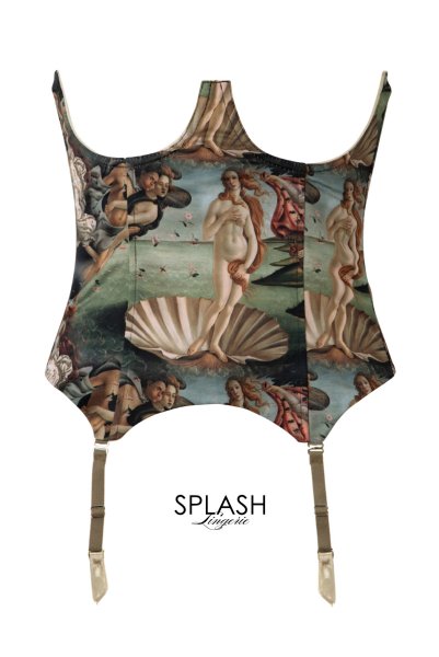 画像8: Venus-Corset  | コルセット・グリーン・ビーナスプリント・シルク混 | LA MUSA ラミューザ| ラミューザ LA MUSA 輸入下着・ 高級ランジェリー   (8)