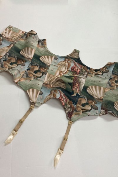 画像11: Venus-Corset  | コルセット・グリーン・ビーナスプリント・シルク混 | LA MUSA ラミューザ| ラミューザ LA MUSA 輸入下着・ 高級ランジェリー   (11)