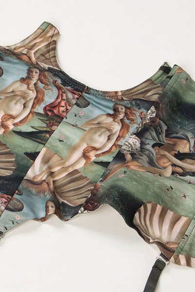 画像12: Venus-Corset  | コルセット・グリーン・ビーナスプリント・シルク混 | LA MUSA ラミューザ| ラミューザ LA MUSA 輸入下着・ 高級ランジェリー   (12)