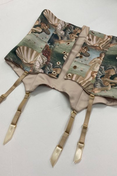 画像13: Venus-Corset  | コルセット・グリーン・ビーナスプリント・シルク混 | LA MUSA ラミューザ| ラミューザ LA MUSA 輸入下着・ 高級ランジェリー   (13)