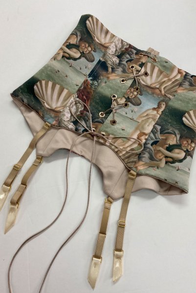 画像15: Venus-Corset  | コルセット・グリーン・ビーナスプリント・シルク混 | LA MUSA ラミューザ| ラミューザ LA MUSA 輸入下着・ 高級ランジェリー   (15)