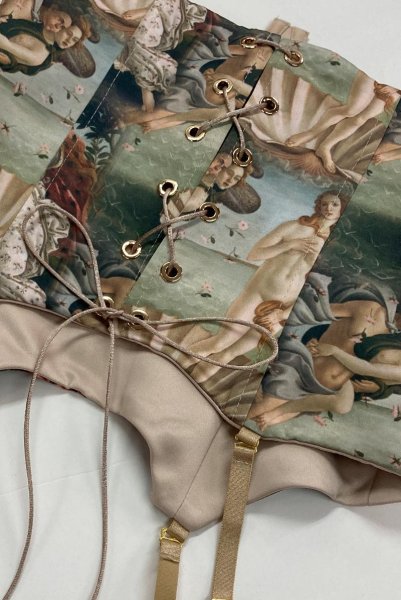 画像16: Venus-Corset  | コルセット・グリーン・ビーナスプリント・シルク混 | LA MUSA ラミューザ| ラミューザ LA MUSA 輸入下着・ 高級ランジェリー   (16)