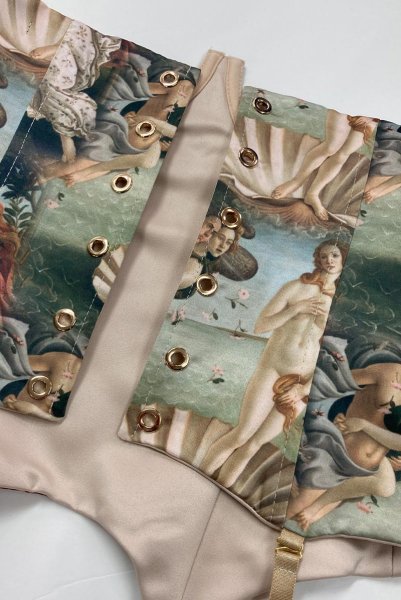 画像14: Venus-Corset  | コルセット・グリーン・ビーナスプリント・シルク混 | LA MUSA ラミューザ| ラミューザ LA MUSA 輸入下着・ 高級ランジェリー   (14)