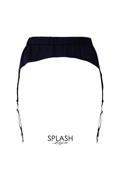 画像7: Aurora  | ブラレット＆ショーツ＆ガーターベルトセット・ノンパテッドブラ・ピンク・ネイビー・シルク混サテン | LA MUSA ラミューザ (7)