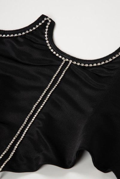 画像11: Black-Corset  | コルセット・ブラック・ビジュー・スワロフスキー・サテン・シルク混 | LA MUSA ラミューザ| ラミューザ LA MUSA 輸入下着・ 高級ランジェリー   (11)