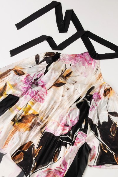 画像15: Watercolour-Flower-Dress  | ドレス・オフショルダー・ホルターネック・ウエストリボン付属・シルク混 | LA MUSA ラミューザ| ラミューザ LA MUSA 輸入下着・ 高級ランジェリー   (15)