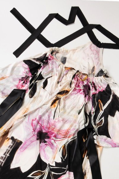 画像18: Watercolour-Flower-Dress  | ドレス・オフショルダー・ホルターネック・ウエストリボン付属・シルク混 | LA MUSA ラミューザ| ラミューザ LA MUSA 輸入下着・ 高級ランジェリー   (18)