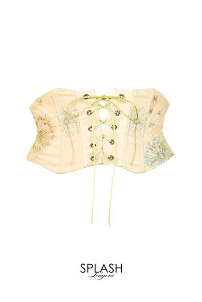 画像7: Venetian-Gold-Corset  | コルセット・クリームベージュ・ボタニカル刺繍・シルク混 | LA MUSA ラミューザ| ラミューザ LA MUSA 輸入下着・ 高級ランジェリー   (7)