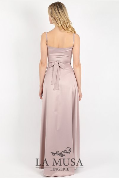 画像2: Sunrise-Sky-Dress  | ラップタイプのロングドレス・ピンクベージュ・シルク混 | LA MUSA ラミューザ| ラミューザ LA MUSA 輸入下着・ 高級ランジェリー   (2)