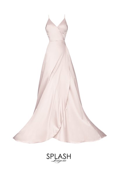 画像5: Sunrise-Sky-Dress  | ラップタイプのロングドレス・ピンクベージュ・シルク混 | LA MUSA ラミューザ| ラミューザ LA MUSA 輸入下着・ 高級ランジェリー   (5)