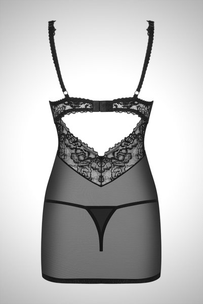 画像10: 867 CHE 1 black | ローズ柄レースのスリップドレス＆タンガセット・Tバック・ブラック・シースルー   | 高級Sexyランジェリー Obsessive (10)