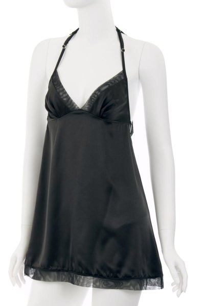 画像9: 在庫限り｜Alifini chemise | 大きな翼で魅了するスリップドレス＆Tバックの2点セット・バックシャン・ブラック・タンガ   | 高級Sexyランジェリー Obsessive (9)