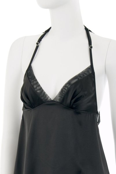 画像11: 在庫限り｜Alifini chemise | 大きな翼で魅了するスリップドレス＆Tバックの2点セット・バックシャン・ブラック・タンガ   | 高級Sexyランジェリー Obsessive (11)