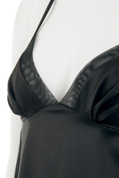 画像15: 在庫限り｜Alifini chemise | 大きな翼で魅了するスリップドレス＆Tバックの2点セット・バックシャン・ブラック・タンガ   | 高級Sexyランジェリー Obsessive (15)