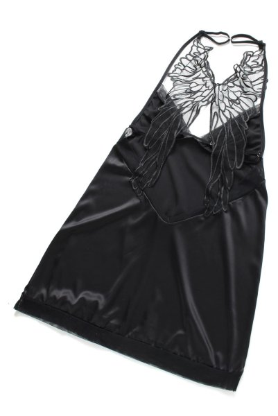 画像18: 在庫限り｜Alifini chemise | 大きな翼で魅了するスリップドレス＆Tバックの2点セット・バックシャン・ブラック・タンガ   | 高級Sexyランジェリー Obsessive (18)