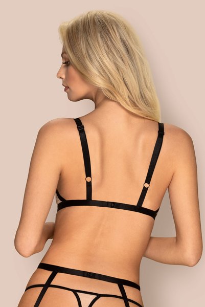 画像6: nude |lia 3pcs set | ノンパテッドブラ&ガーターベルト&Tバック3点セット・ノンワイヤー・シアーベージュ・シースルー   | 高級Sexyランジェリー Obsessive (6)