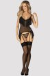 画像5: Sherila corset thong |  ガーターベルト付きコルセット＆タンガ2点セット（シースルー・フリンジ・チュールレース・ブラック）  | Obsessive 高級Sexyランジェリー輸入下着・ランジェリー    (5)