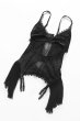画像11: Sherila corset thong |  ガーターベルト付きコルセット＆タンガ2点セット（シースルー・フリンジ・チュールレース・ブラック）  | Obsessive 高級Sexyランジェリー輸入下着・ランジェリー    (11)