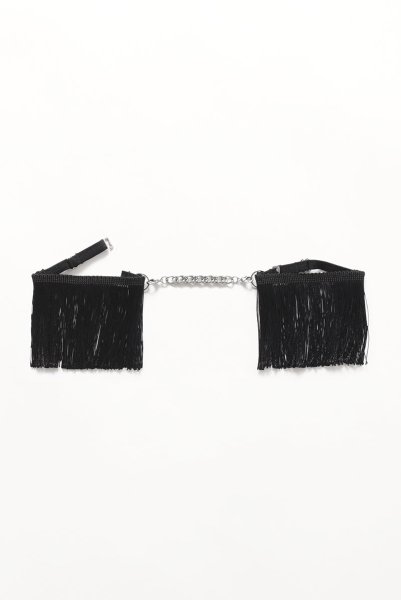 画像6: Sherila cuffs | ハンドカフス(フリンジ・シルバーチェーン・ブラック)   |  Obsessive 高級Sexyランジェリー (6)