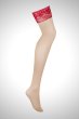 画像1: Lacelove stockings |ガーターストッキング ・肌側シリコンなし・赤×ベージュ| obsessive 高級Sexyランジェリー※メール便対象※輸入下着・ランジェリー   (1)
