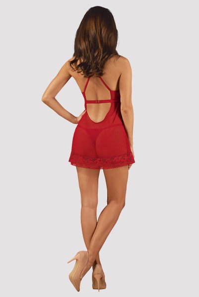 画像6: Lacelove babydoll |ベビードール&タンガ2点セット・レッド | obsessive 高級Sexyランジェリー (6)