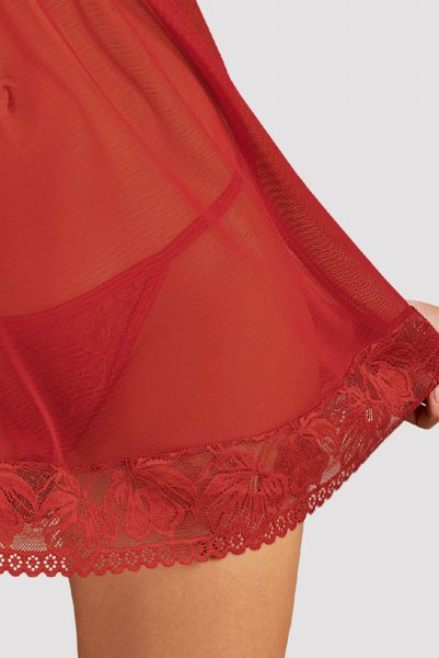 画像9: Lacelove babydoll |ベビードール&タンガ2点セット・レッド | obsessive 高級Sexyランジェリー (9)