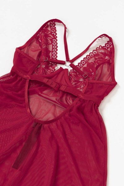 画像12: Lacelove babydoll |ベビードール&タンガ2点セット・レッド | obsessive 高級Sexyランジェリー (12)