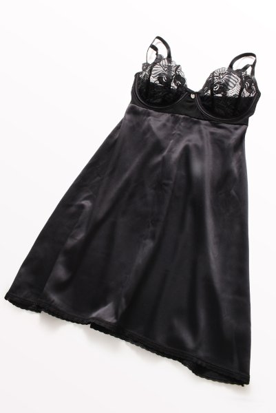 画像7: Serena Love chemise | スリップドレス&Tバック2点セット・ブラック  | Obsessive 高級Sexyランジェリー (7)