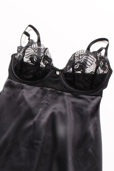 画像9: Serena Love chemise | スリップドレス&Tバック2点セット・ブラック  | Obsessive 高級Sexyランジェリー (9)