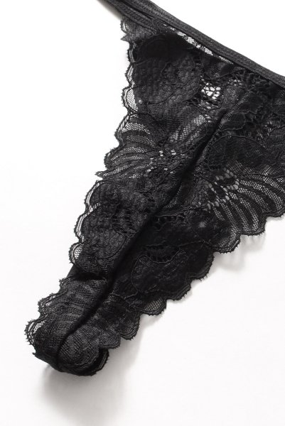 画像14: Serena Love chemise | スリップドレス&Tバック2点セット・ブラック  | Obsessive 高級Sexyランジェリー (14)