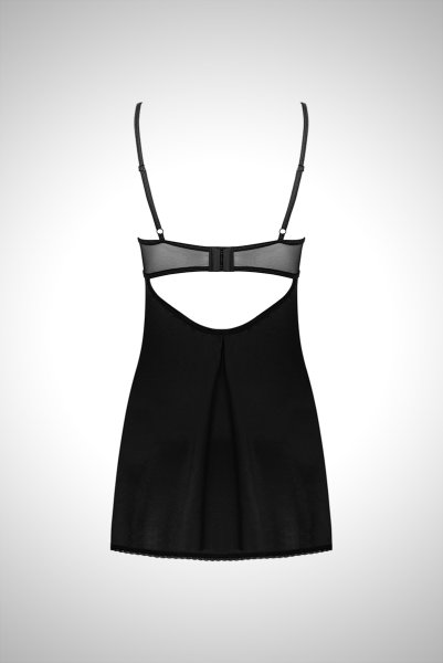 画像16: Serena Love chemise | スリップドレス&Tバック2点セット・ブラック  | Obsessive 高級Sexyランジェリー (16)