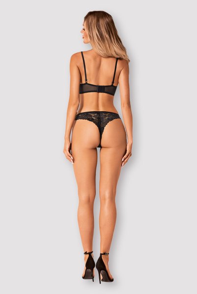 画像4: Serena Love set | ブラジャー&タンガ2点セット・ワイヤーあり・レース・ブラック  | Obsessive 高級Sexyランジェリー (4)