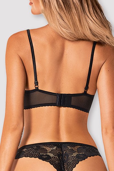 画像6: Serena Love set | ブラジャー&タンガ2点セット・ワイヤーあり・レース・ブラック  | Obsessive 高級Sexyランジェリー (6)