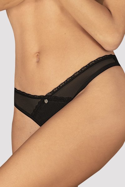 画像3: Latinesa crotchless thong |クロッチレスタンガ(オープンクロッチ・フラワーモチーフ・シースルー・ブラック) | Obsessive 高級Sexyランジェリー (3)