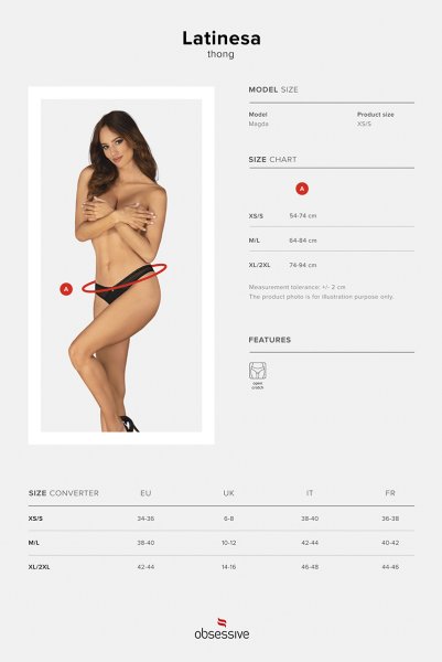 画像14: Latinesa crotchless thong |クロッチレスタンガ(オープンクロッチ・フラワーモチーフ・シースルー・ブラック) | Obsessive 高級Sexyランジェリー (14)