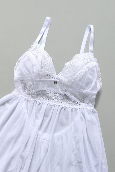 画像11: Heavenlly-babydoll |ベビードール＆Tバックセット（ノンワイヤー・レース・ホワイト） | obsessive 高級Sexyランジェリー (11)