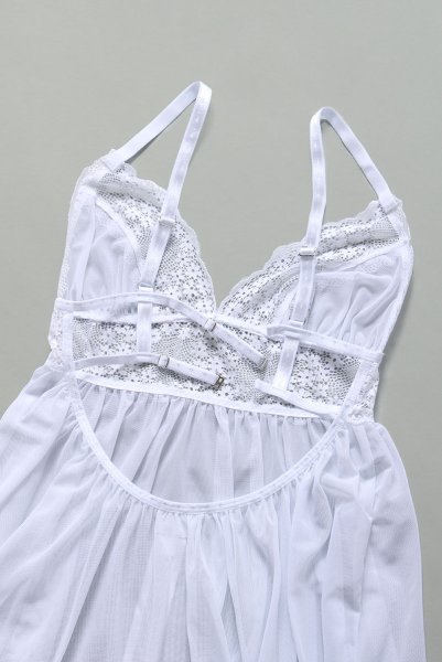 画像13: Heavenlly-babydoll |ベビードール＆Tバックセット（ノンワイヤー・レース・ホワイト） | obsessive 高級Sexyランジェリー (13)