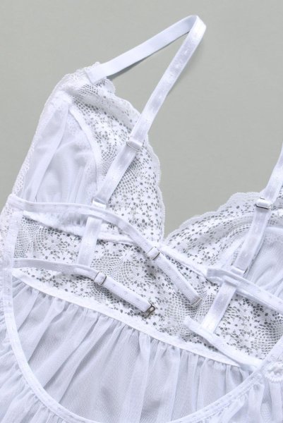 画像14: Heavenlly-babydoll |ベビードール＆Tバックセット（ノンワイヤー・レース・ホワイト） | obsessive 高級Sexyランジェリー (14)