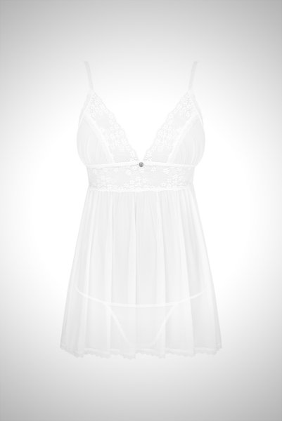 画像9: Heavenlly-babydoll |ベビードール＆Tバックセット（ノンワイヤー・レース・ホワイト） | obsessive 高級Sexyランジェリー (9)