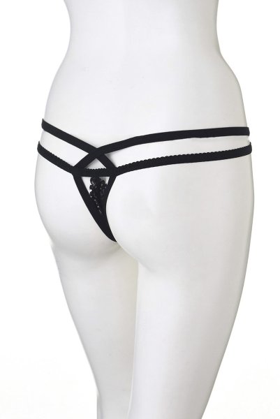 画像14: 838-SET-1-set-black | フラワーレースのブラ&タンガ ・ノンパテッドブラ・ノンワイヤー・Tバック・ブラック   | 高級Sexyランジェリー Obsessive (14)