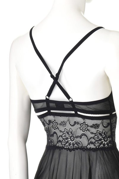 画像14: 838 BAB 1 black | 可憐なフレアのベビードール＆タンガセット・Tバック・ブラック・シースルー   | 高級Sexyランジェリー Obsessive (14)