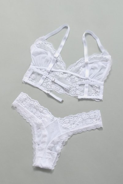 画像12: Heavenlly-set |ブラレット＆タンガ2点セット（ノンワイヤー・レース・ホワイト） | obsessive 高級Sexyランジェリー (12)