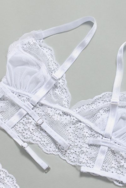 画像14: Heavenlly-set |ブラレット＆タンガ2点セット（ノンワイヤー・レース・ホワイト） | obsessive 高級Sexyランジェリー (14)