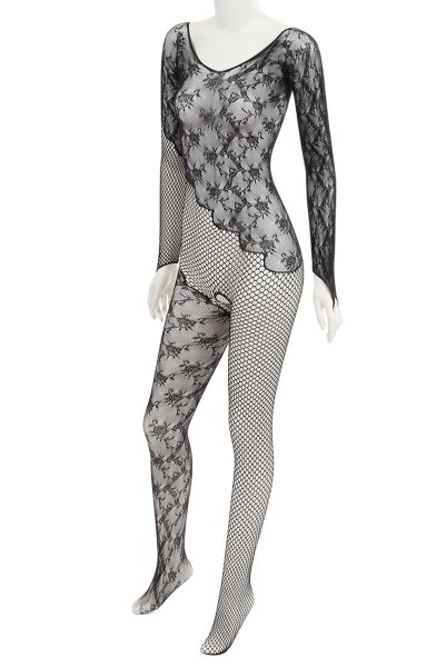 画像9: F210 black | ボディストッキング・黒・オープンクロッチ   | 高級Sexyランジェリー Obsessive (9)