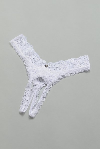 画像9: Heavenlly-open-thong |クロッチレスタンガ(オープンクロッチ・レース・ホワイト) | obsessive 高級Sexyランジェリー (9)